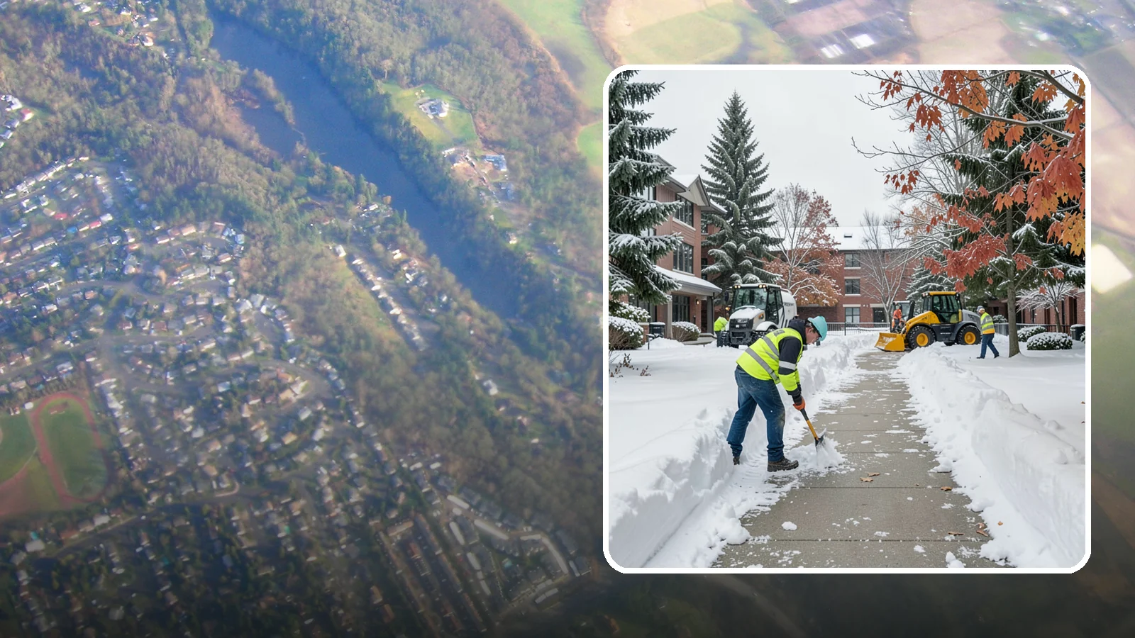 Courtyard Snow Removal in Algona, King County, WA - We remove snow from enclosed courtyards and interior common areas so residents and staff can cross them safely in Western...