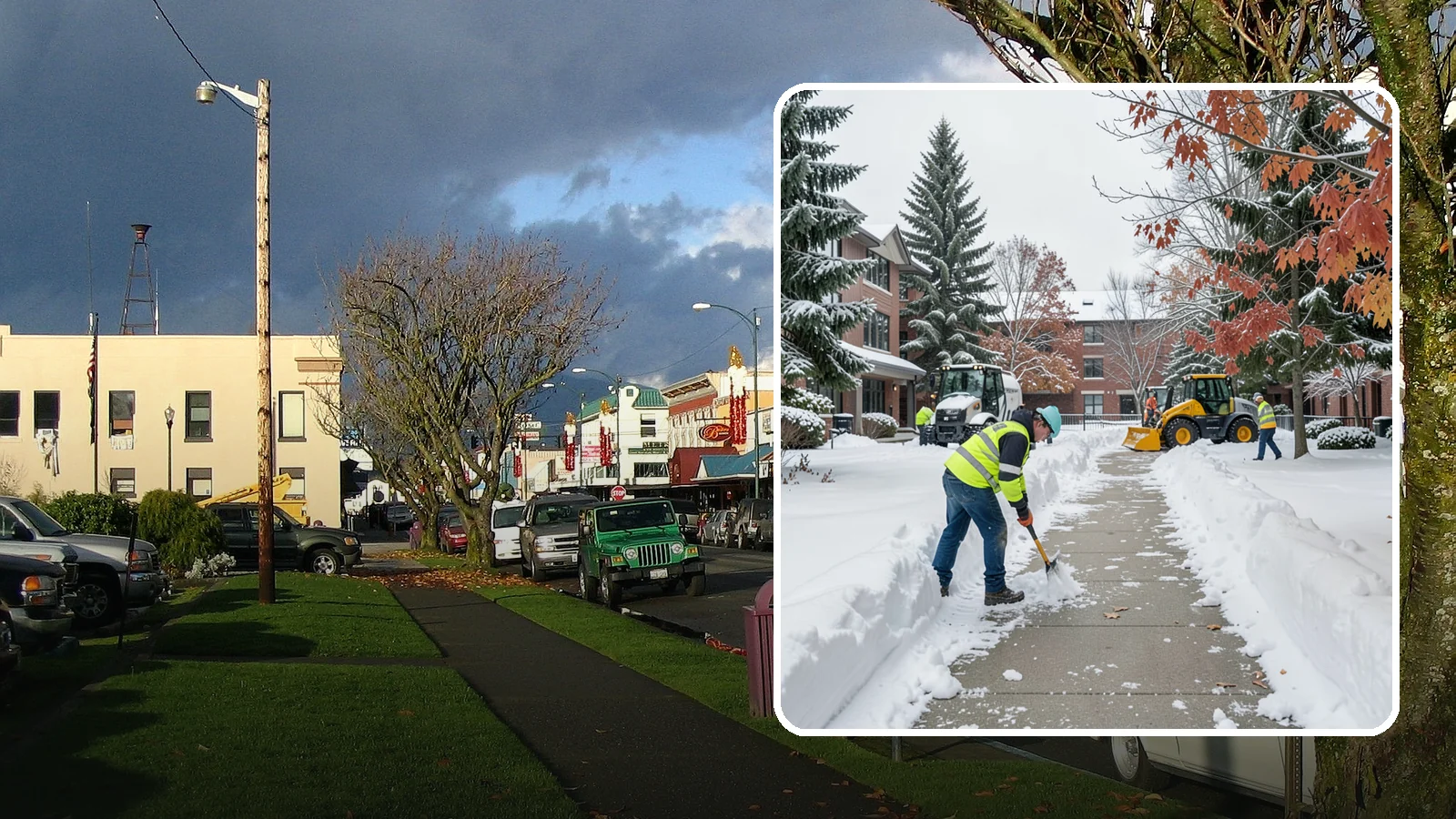 Courtyard Snow Removal in Arlington, Snohomish County, WA - We remove snow from enclosed courtyards and interior common areas so residents and staff can cross them safely in Western...