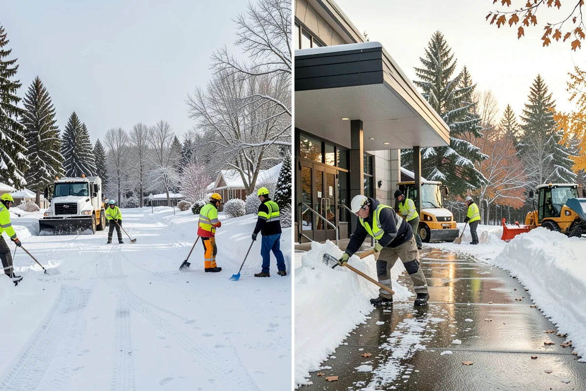 Courtyard Snow Removal in Arlington, Snohomish County, WA - Walk the courtyard paths, nodes, and passages