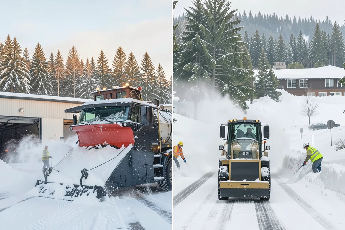 Courtyard Snow Removal in Auburn, King County, WA - Walk the courtyard paths, nodes, and passages