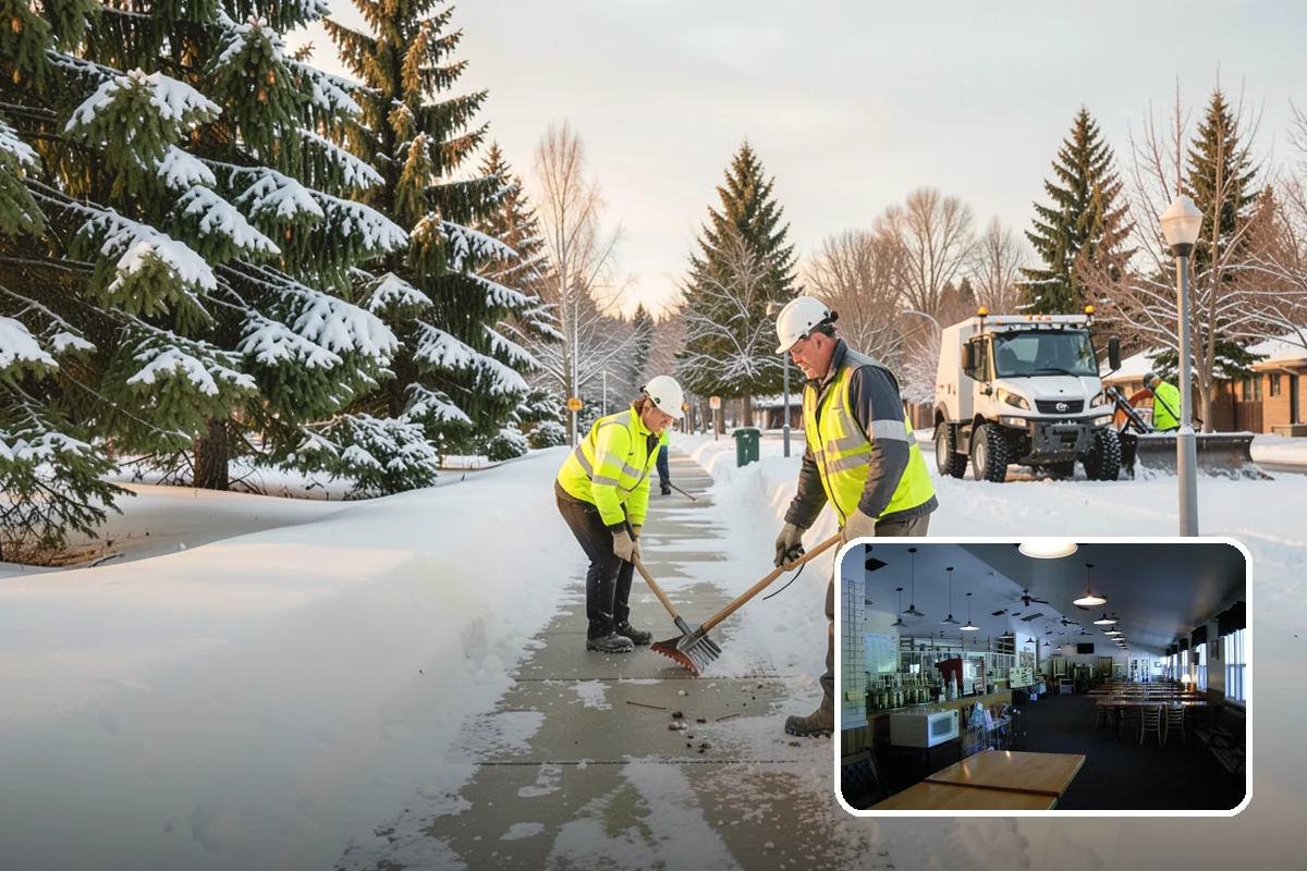 Courtyard Snow Removal in Black Diamond, King County, WA - Keeps interior courtyards crossable in winter