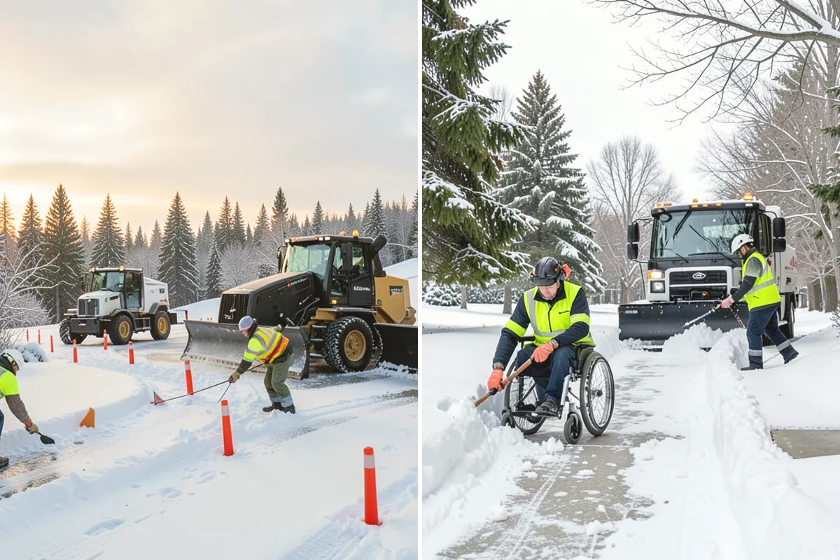 Courtyard Snow Removal in Black Diamond, King County, WA - Walk the courtyard paths, nodes, and passages