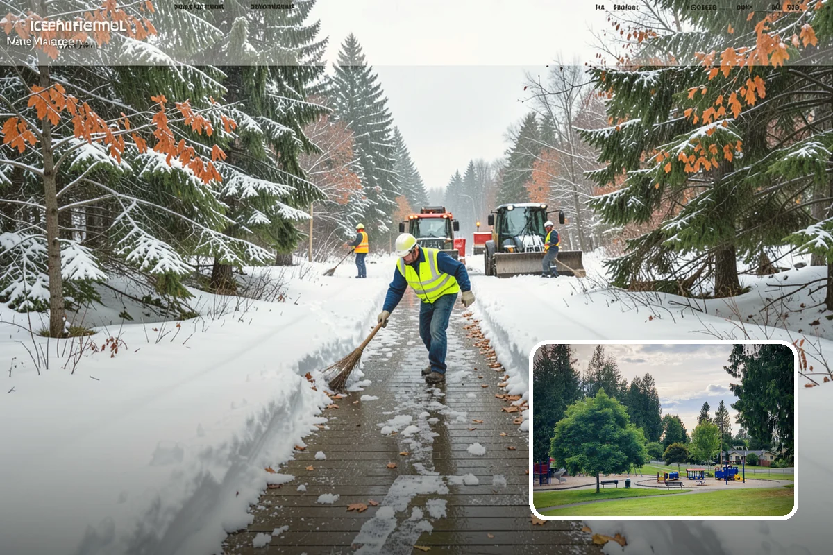 Courtyard Snow Removal in Bonney Lake, Pierce County, WA - Keeps interior courtyards crossable in winter