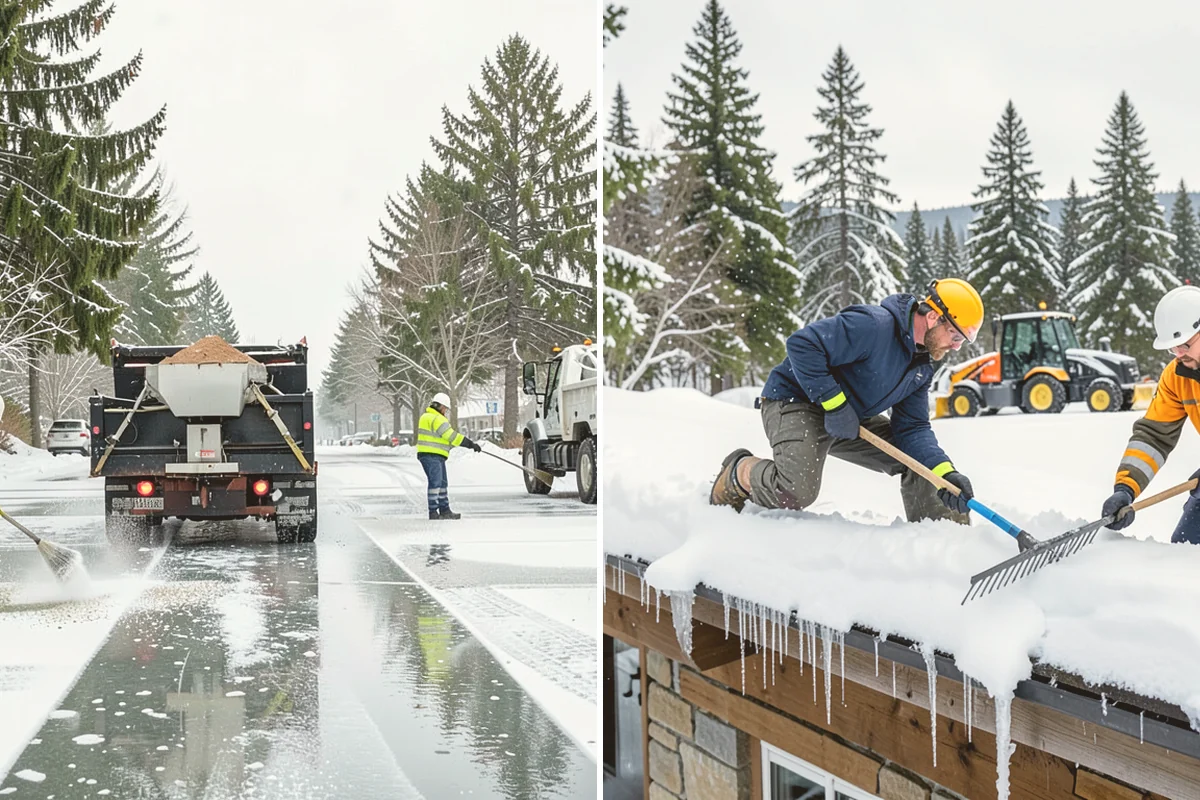 Courtyard Snow Removal in Bothell, King County, WA - Walk the courtyard paths, nodes, and passages