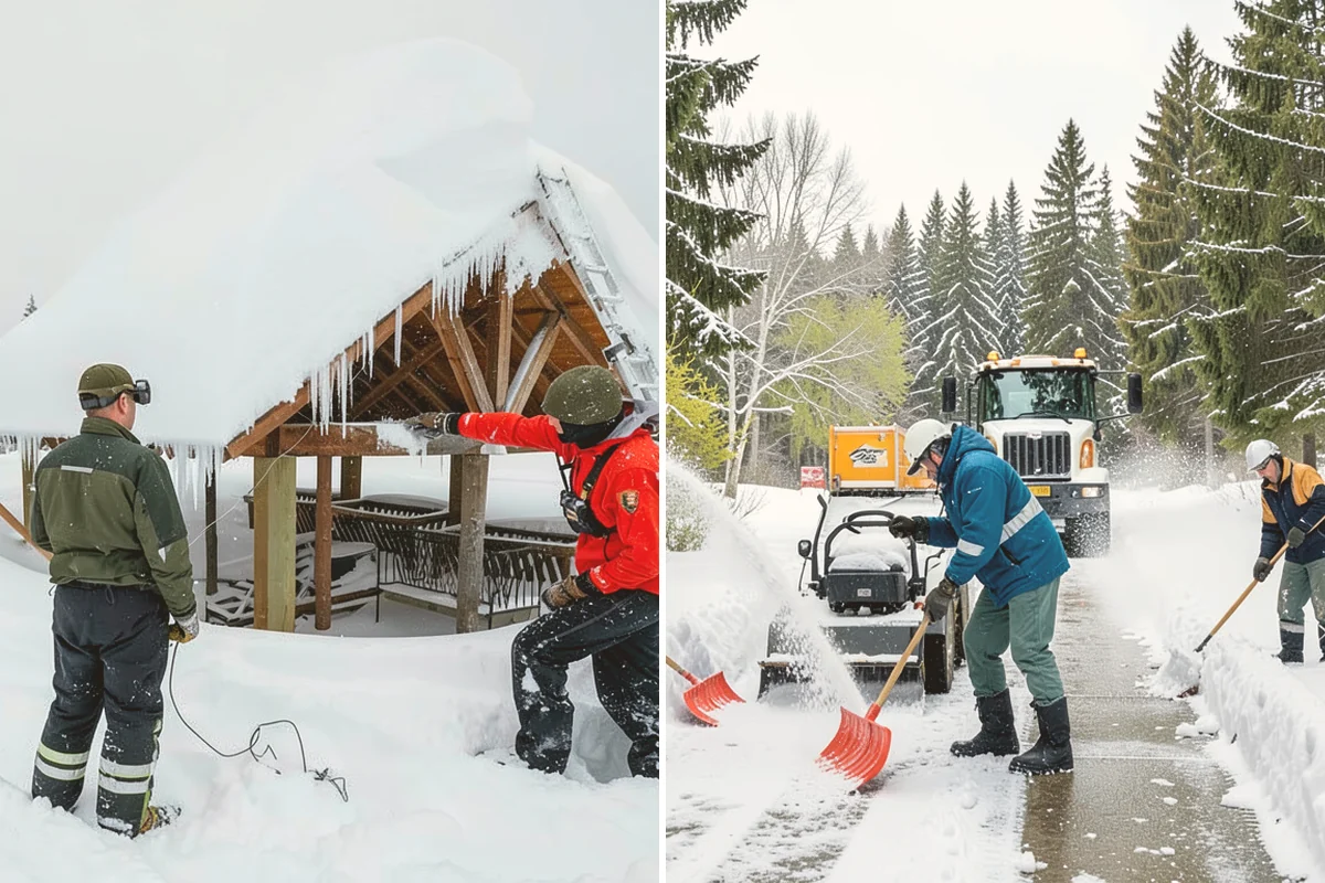Courtyard Snow Removal in Brier, Snohomish County, WA - Walk the courtyard paths, nodes, and passages