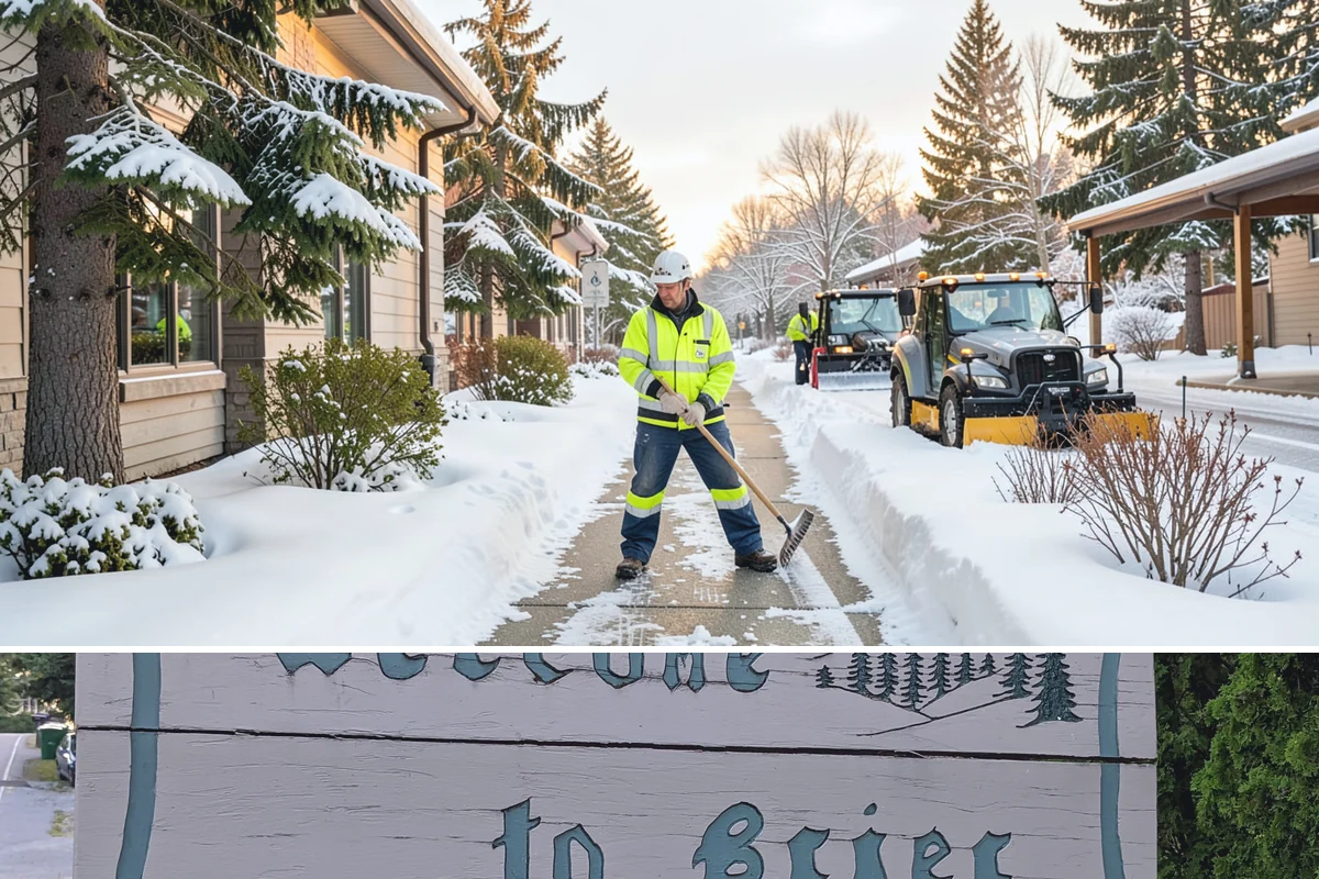 Courtyard Snow Removal in Brier, Snohomish County, WA - Cleared after every snow event through the season since enclosed courtyards thaw slowly in our climate.