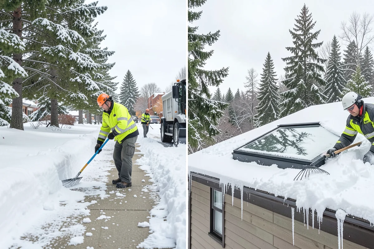 Courtyard Snow Removal in Buckley, Pierce County, WA - Walk the courtyard paths, nodes, and passages