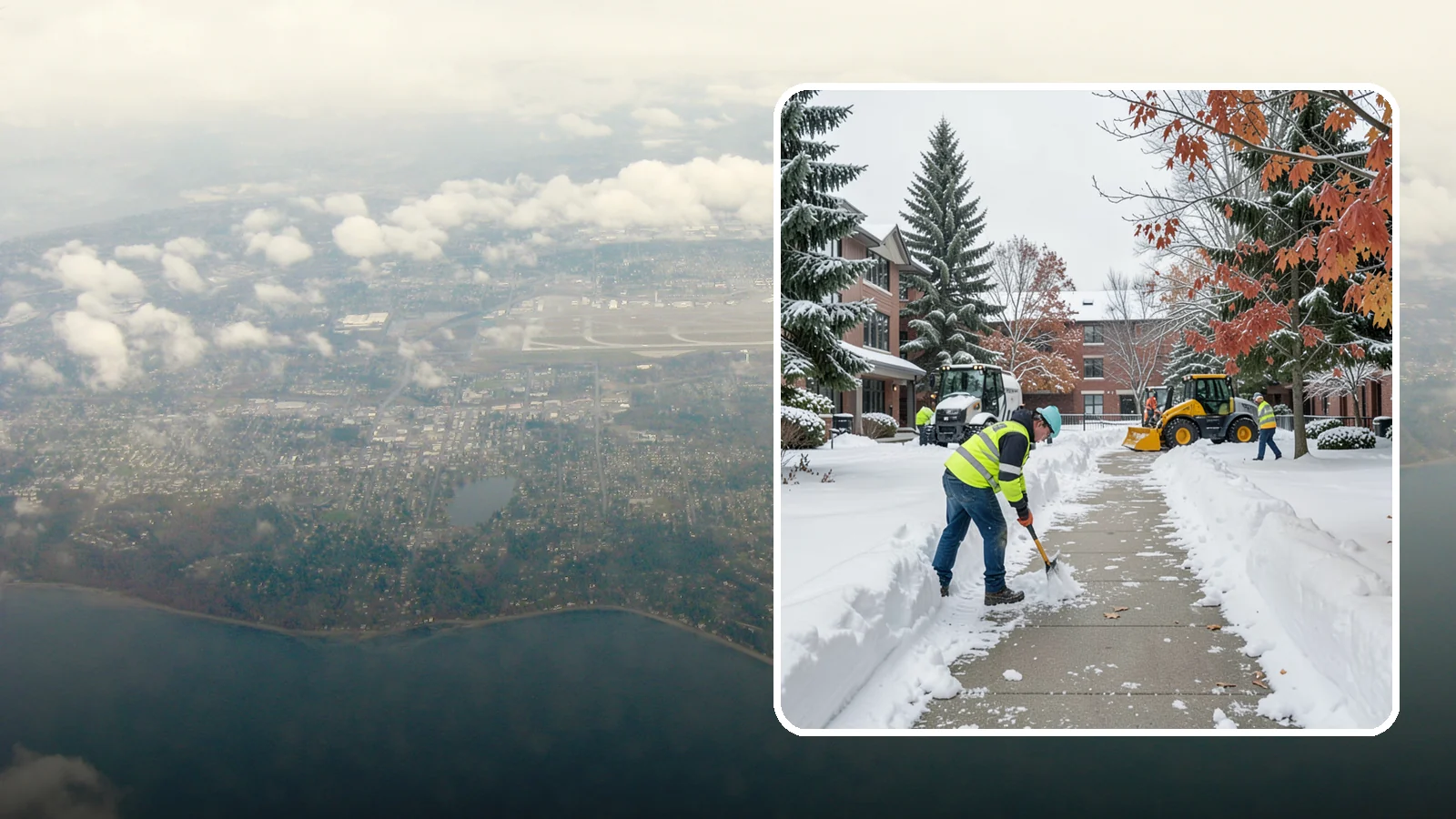 Courtyard Snow Removal in Burien, King County, WA - We remove snow from enclosed courtyards and interior common areas so residents and staff can cross them safely in Western...