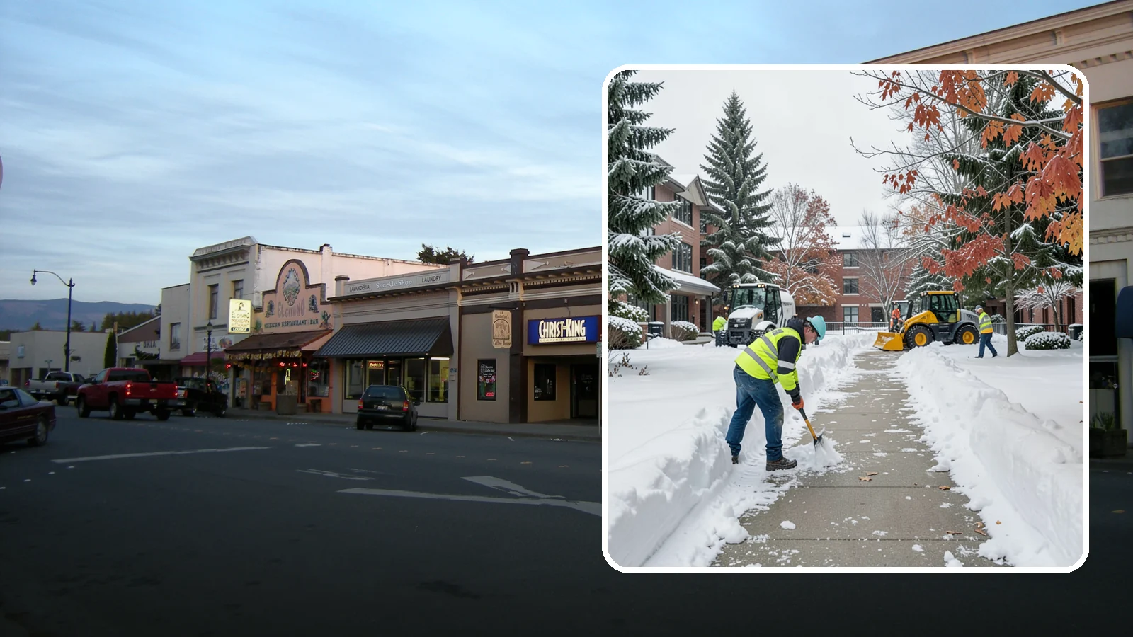 Courtyard Snow Removal in Burlington, Skagit County, WA - We remove snow from enclosed courtyards and interior common areas so residents and staff can cross them safely in Western...