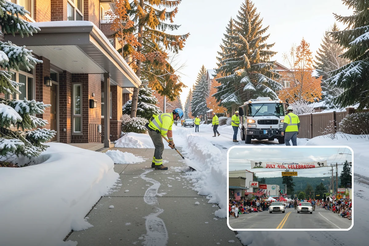 Courtyard Snow Removal in Carnation, King County, WA - Keeps interior courtyards crossable in winter