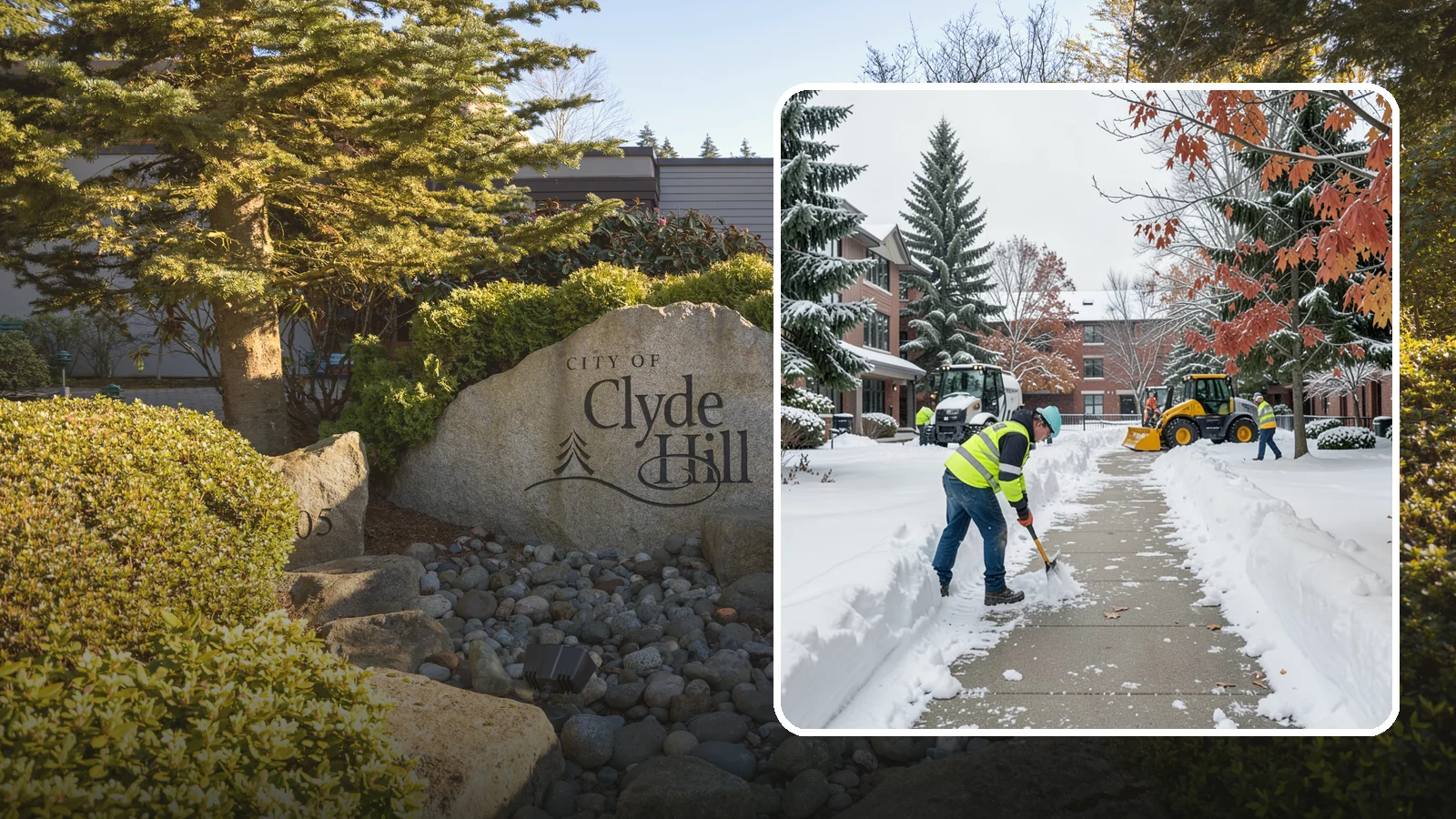 Courtyard Snow Removal in Clyde Hill, King County, WA - We remove snow from enclosed courtyards and interior common areas so residents and staff can cross them safely in Western...