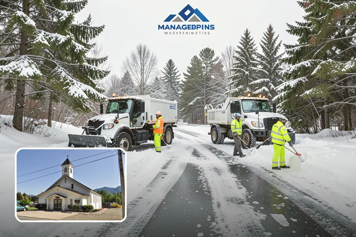 Courtyard Snow Removal in Concrete, Skagit County, WA - Keeps interior courtyards crossable in winter