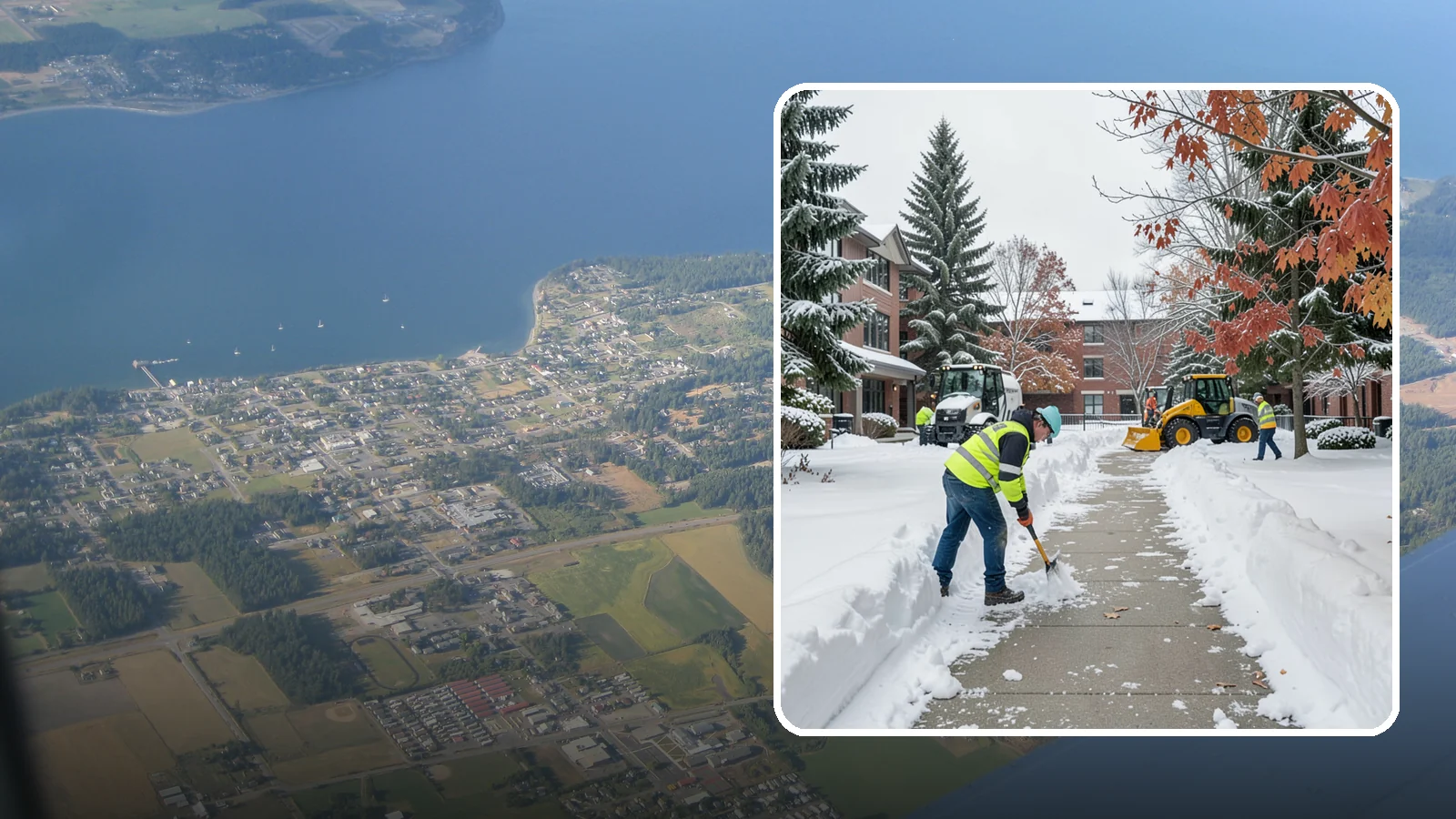 Courtyard Snow Removal in Coupeville, Island County, WA - We remove snow from enclosed courtyards and interior common areas so residents and staff can cross them safely in Western...