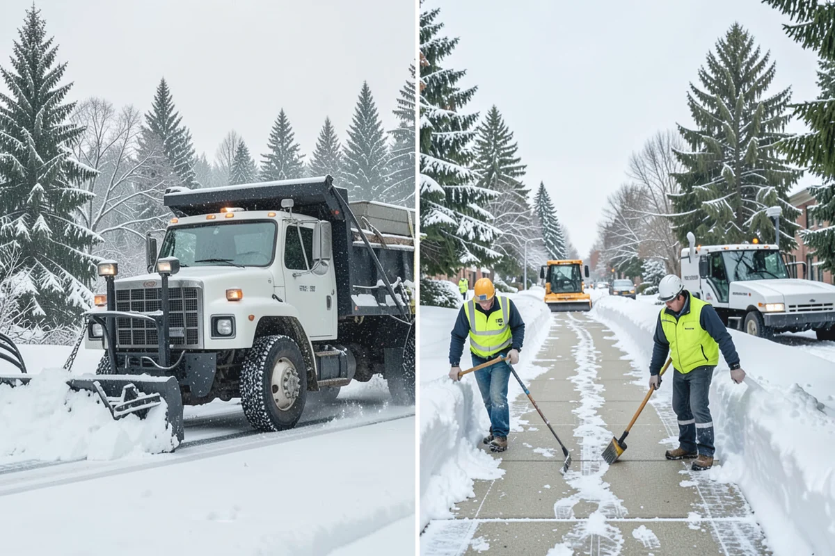 Courtyard Snow Removal in Des Moines, King County, WA - Walk the courtyard paths, nodes, and passages