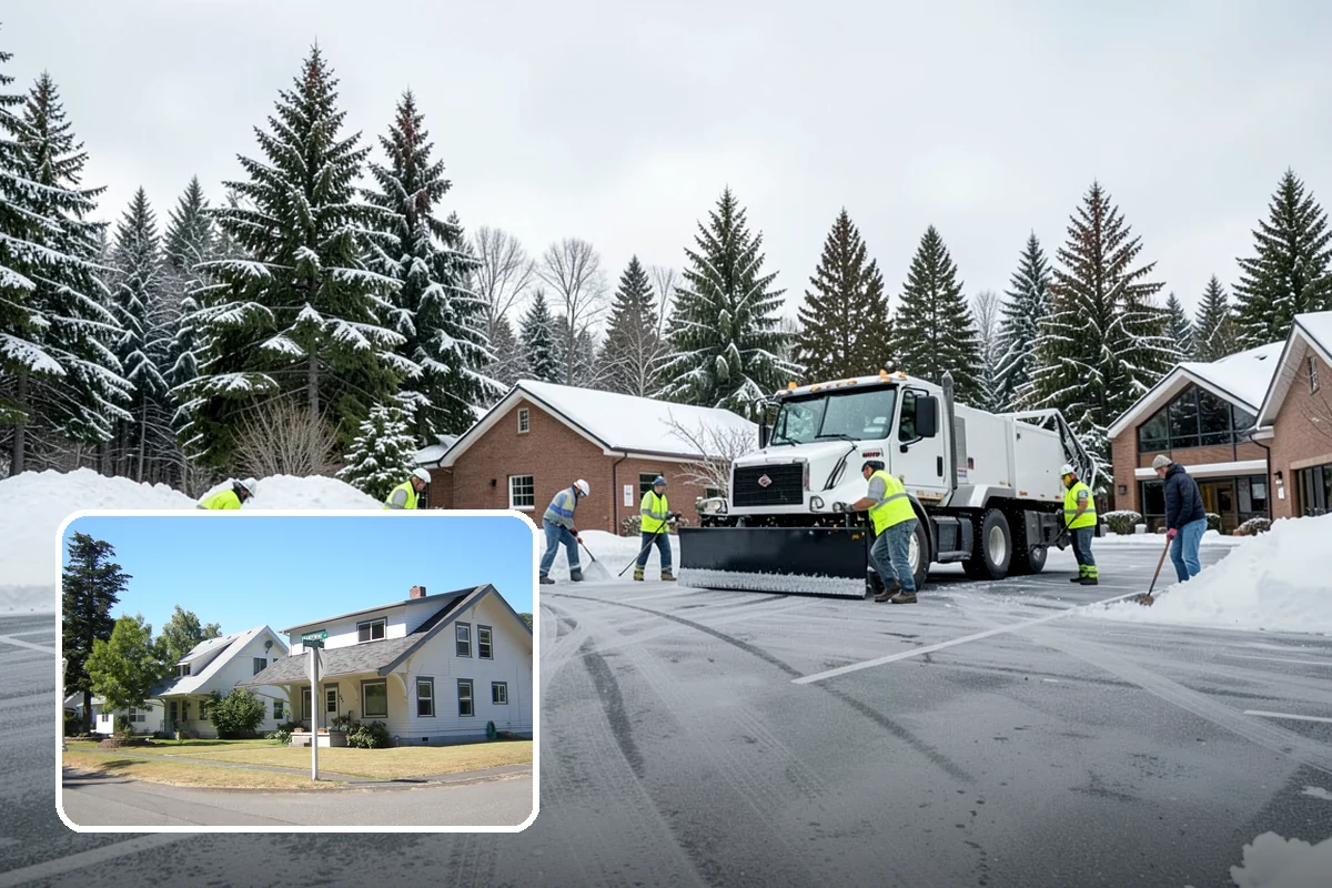 Courtyard Snow Removal in DuPont, Pierce County, WA - Keeps interior courtyards crossable in winter