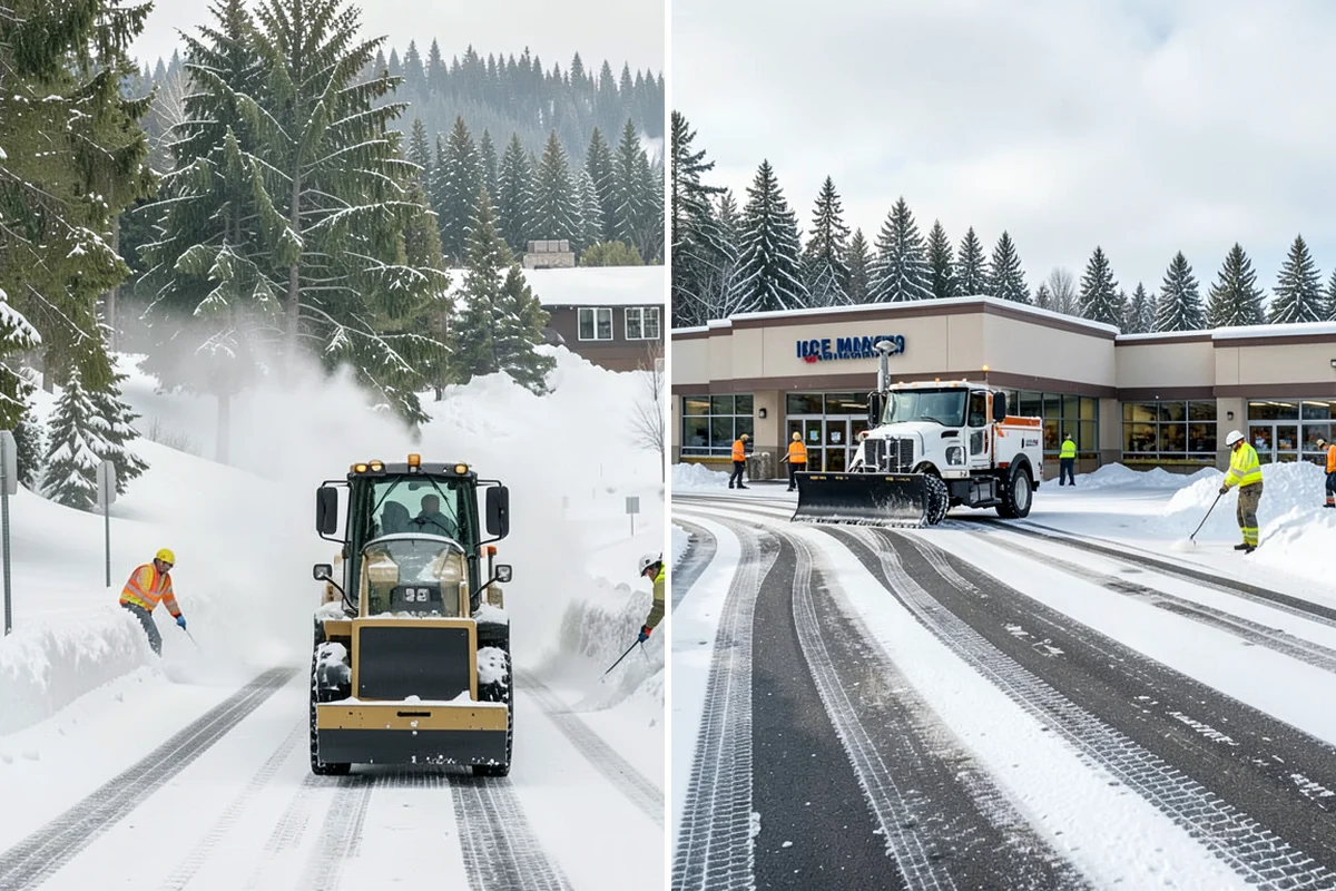 Courtyard Snow Removal in DuPont, Pierce County, WA - Walk the courtyard paths, nodes, and passages