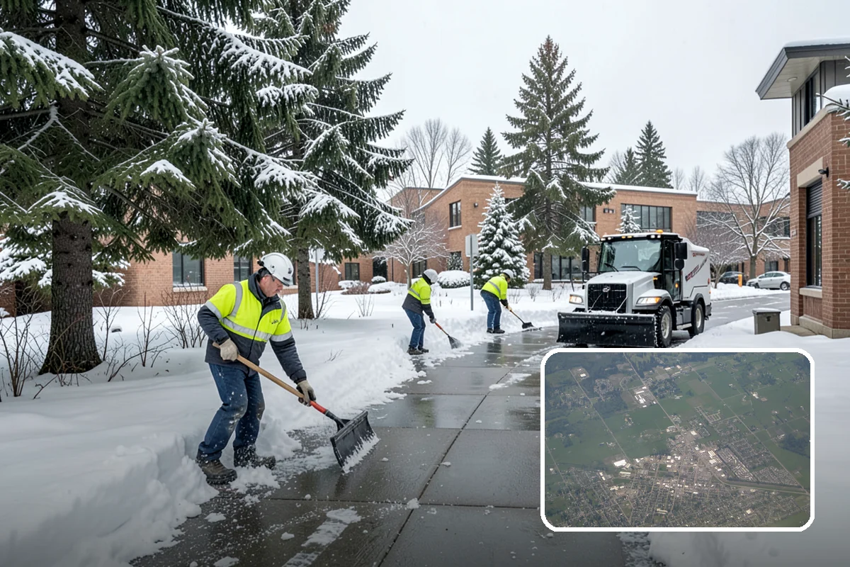Courtyard Snow Removal in Enumclaw, King County, WA - Keeps interior courtyards crossable in winter