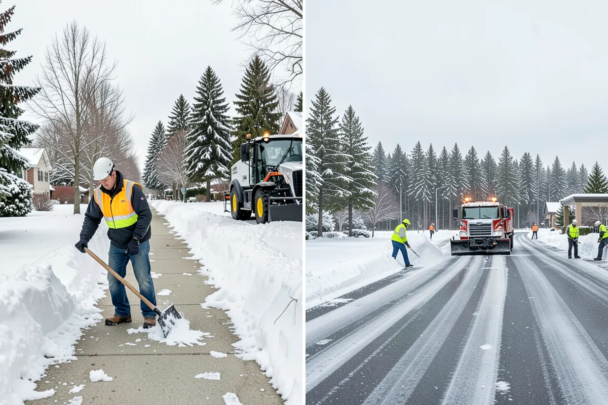 Courtyard Snow Removal in Enumclaw, King County, WA - Walk the courtyard paths, nodes, and passages