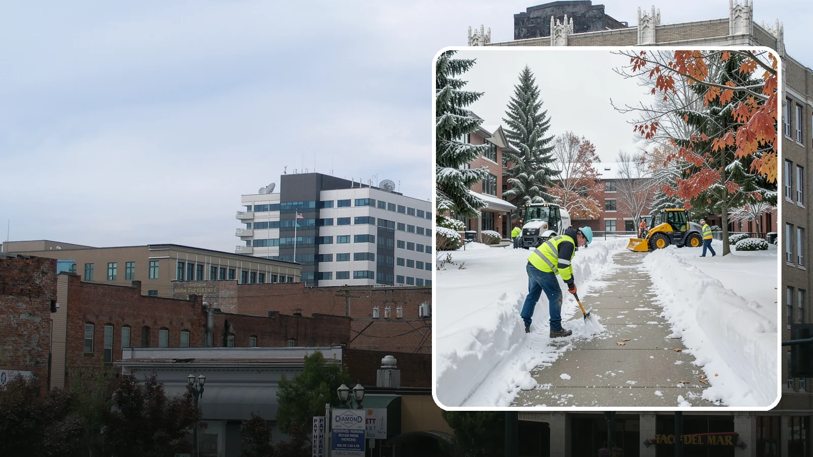Courtyard Snow Removal in Everett, Snohomish County, WA - We remove snow from enclosed courtyards and interior common areas so residents and staff can cross them safely in Western...