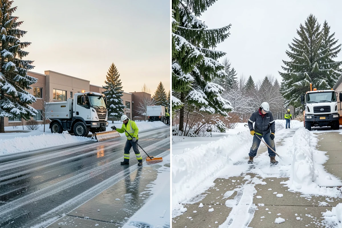 Courtyard Snow Removal in Federal Way, King County, WA - Walk the courtyard paths, nodes, and passages