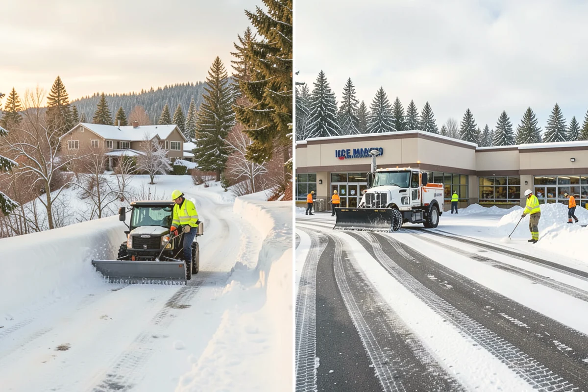 Courtyard Snow Removal in Fife, Pierce County, WA - Walk the courtyard paths, nodes, and passages