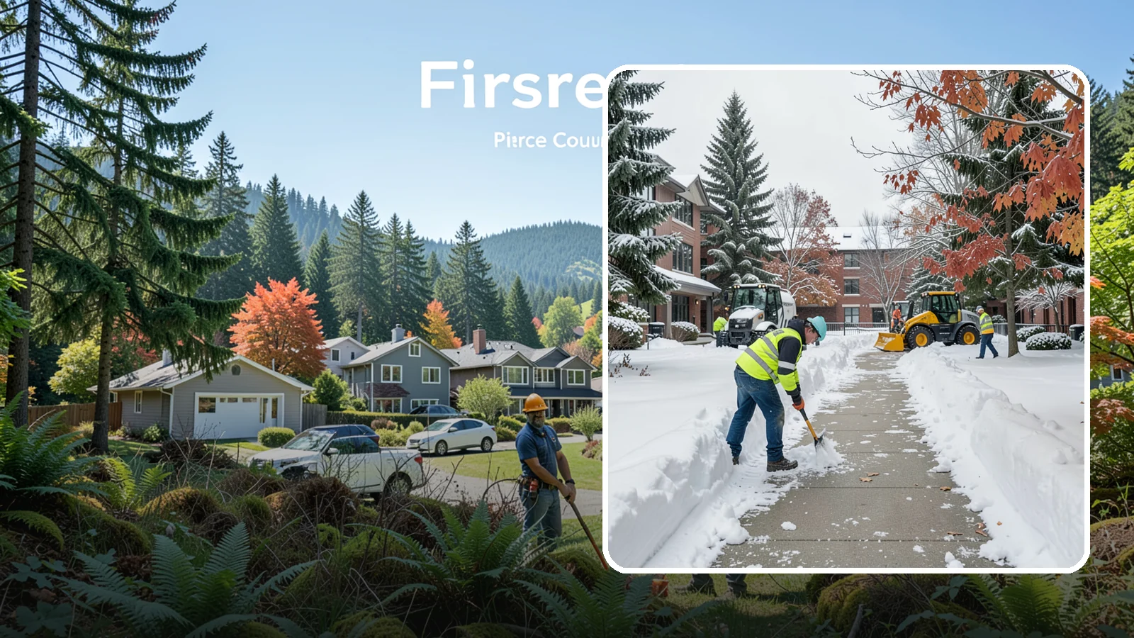 Courtyard Snow Removal in Fircrest, Pierce County, WA - We remove snow from enclosed courtyards and interior common areas so residents and staff can cross them safely in Western...