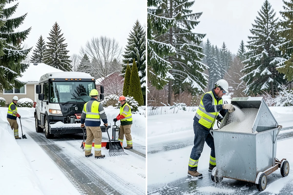 Courtyard Snow Removal in Fircrest, Pierce County, WA - Walk the courtyard paths, nodes, and passages
