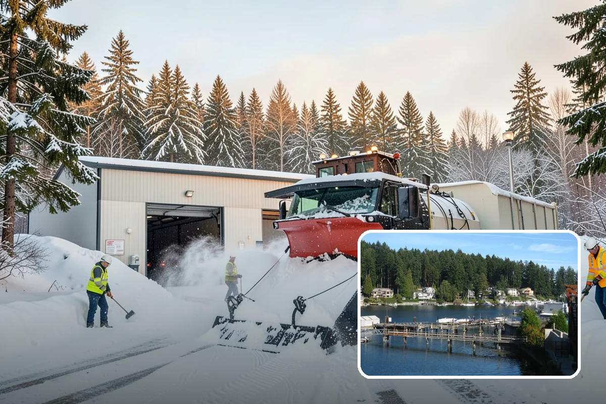 Courtyard Snow Removal in Gig Harbor, Pierce County, WA - Keeps interior courtyards crossable in winter