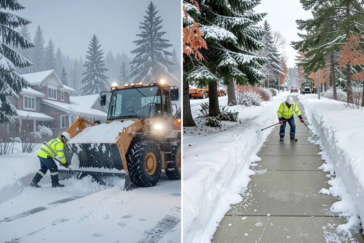 Courtyard Snow Removal in Gig Harbor, Pierce County, WA - Walk the courtyard paths, nodes, and passages