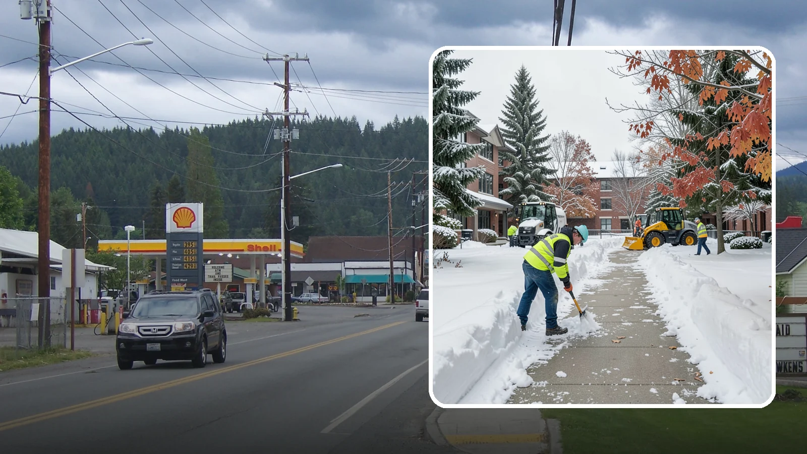 Courtyard Snow Removal in Granite Falls, Snohomish County, WA - We remove snow from enclosed courtyards and interior common areas so residents and staff can cross them safely in Western...