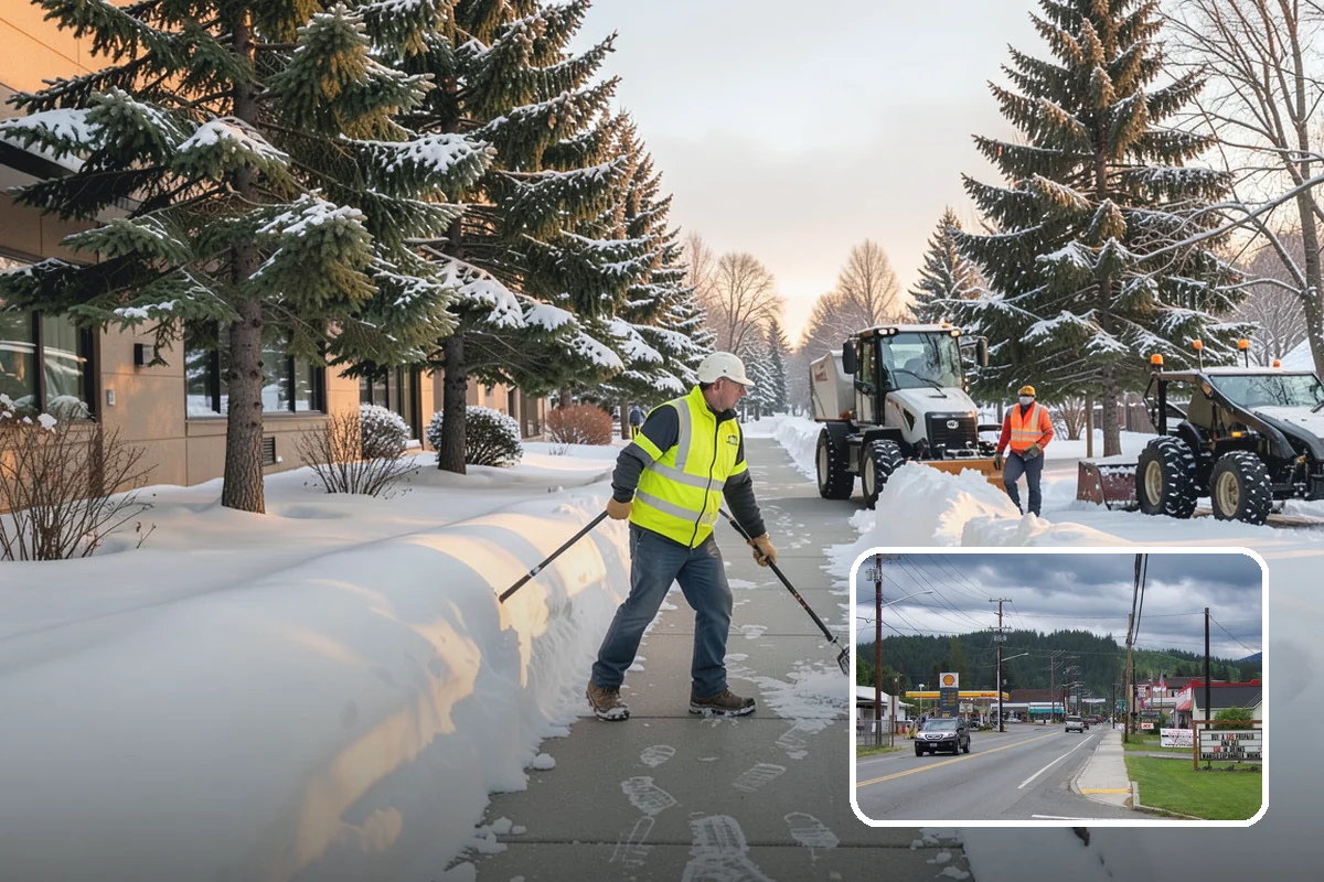 Courtyard Snow Removal in Granite Falls, Snohomish County, WA - Keeps interior courtyards crossable in winter