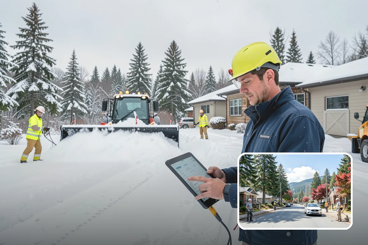 Courtyard Snow Removal in Hunts Point, King County, WA - Keeps interior courtyards crossable in winter
