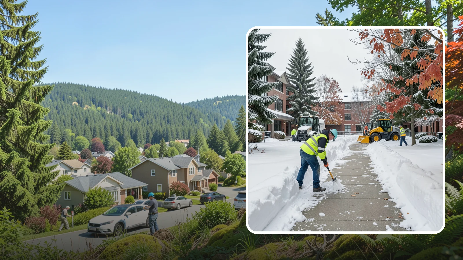 Courtyard Snow Removal in Index, Snohomish County, WA - We remove snow from enclosed courtyards and interior common areas so residents and staff can cross them safely in Western...