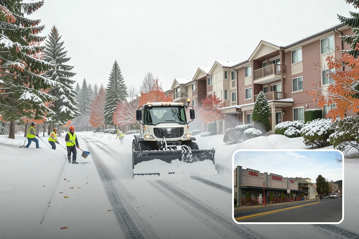 Courtyard Snow Removal in Issaquah, King County, WA - Keeps interior courtyards crossable in winter