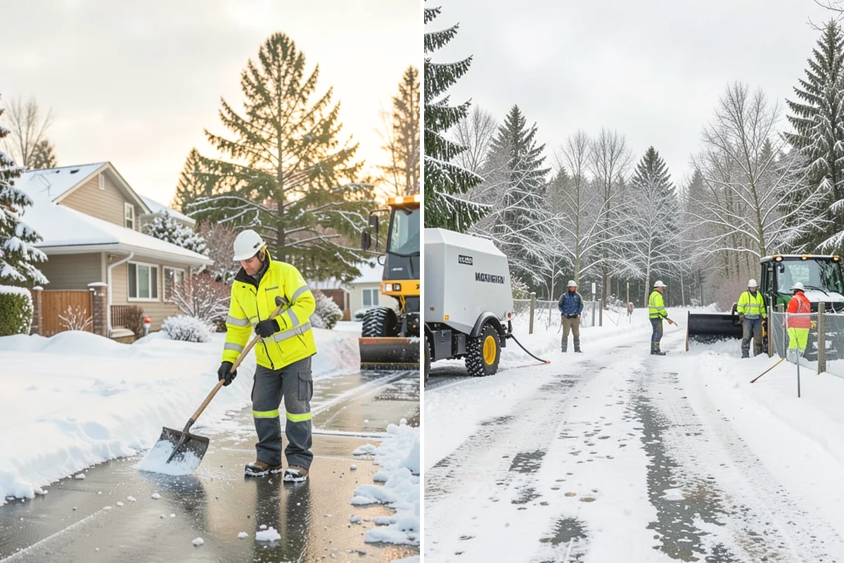 Courtyard Snow Removal in Issaquah, King County, WA - Walk the courtyard paths, nodes, and passages