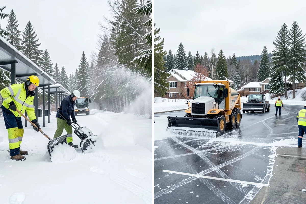 Courtyard Snow Removal in Kenmore, King County, WA - Walk the courtyard paths, nodes, and passages