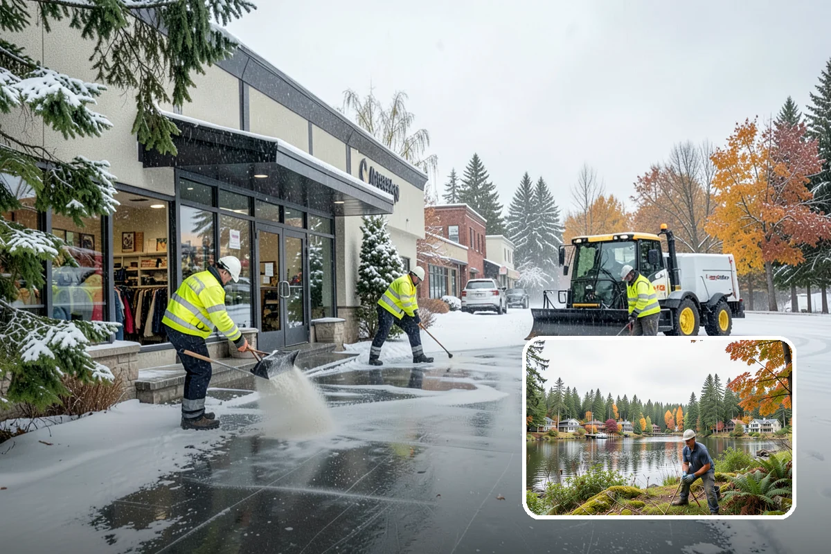 Courtyard Snow Removal in La Conner, Skagit County, WA - Keeps interior courtyards crossable in winter