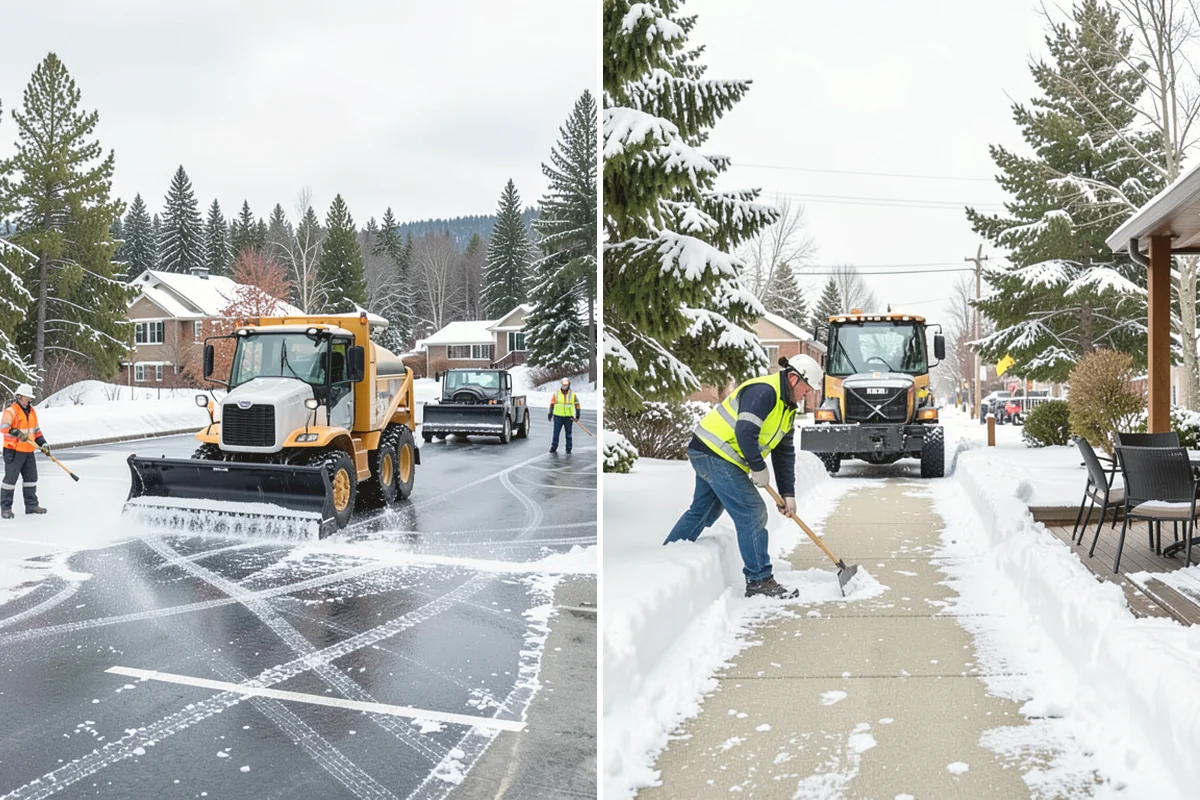 Courtyard Snow Removal in Lake Stevens, Snohomish County, WA - Walk the courtyard paths, nodes, and passages