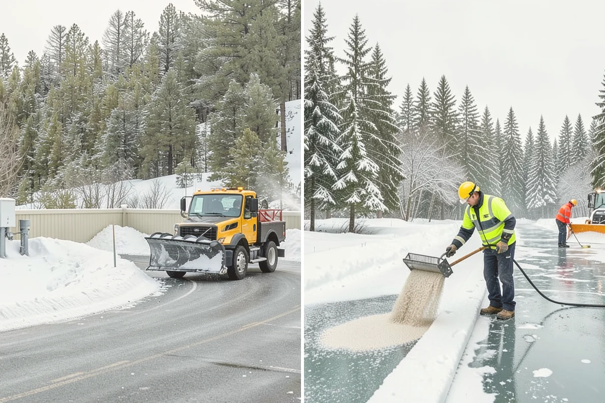 Courtyard Snow Removal in Lynnwood, Snohomish County, WA - Walk the courtyard paths, nodes, and passages