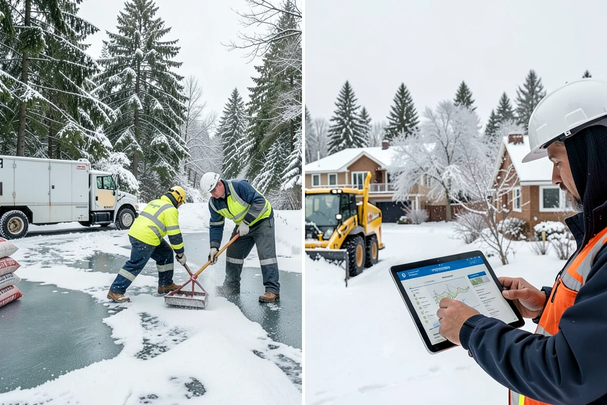 Courtyard Snow Removal in Maple Valley, King County, WA - Walk the courtyard paths, nodes, and passages