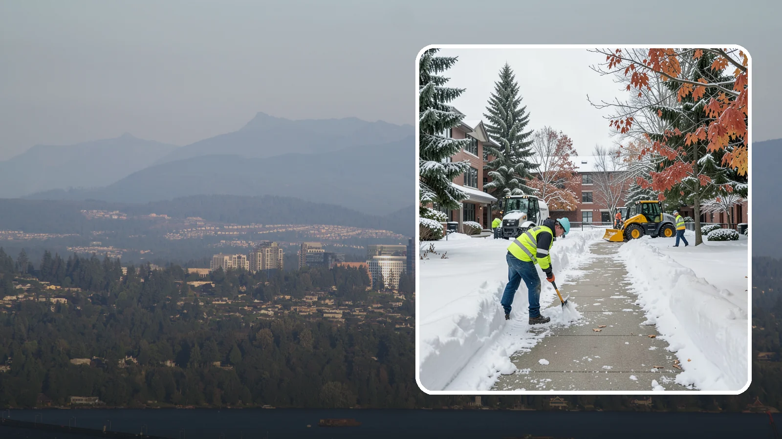 Courtyard Snow Removal in Medina, King County, WA - We remove snow from enclosed courtyards and interior common areas so residents and staff can cross them safely in Western...