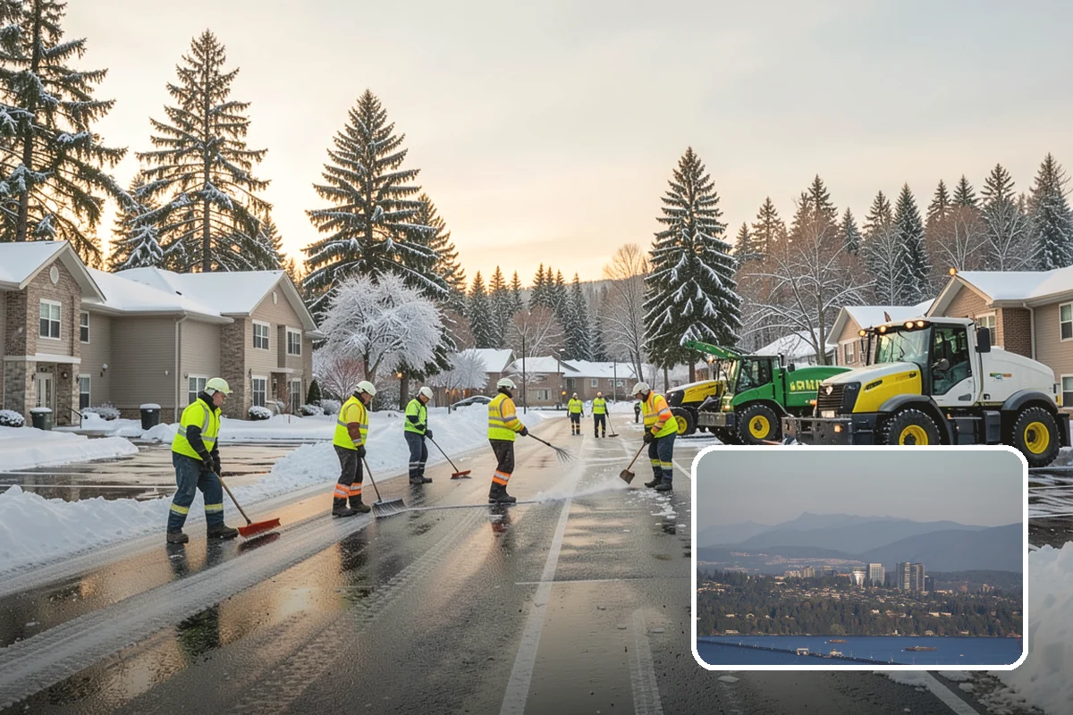 Courtyard Snow Removal in Medina, King County, WA - Keeps interior courtyards crossable in winter