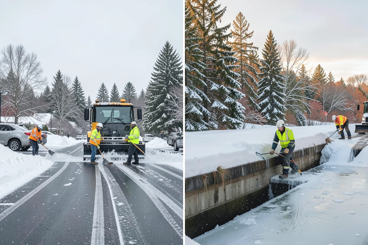 Courtyard Snow Removal in Medina, King County, WA - Walk the courtyard paths, nodes, and passages
