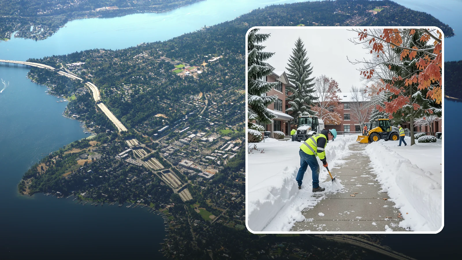 Courtyard Snow Removal in Mercer Island, King County, WA - We remove snow from enclosed courtyards and interior common areas so residents and staff can cross them safely in Western...