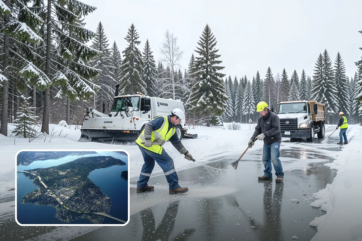 Courtyard Snow Removal in Mercer Island, King County, WA - Keeps interior courtyards crossable in winter