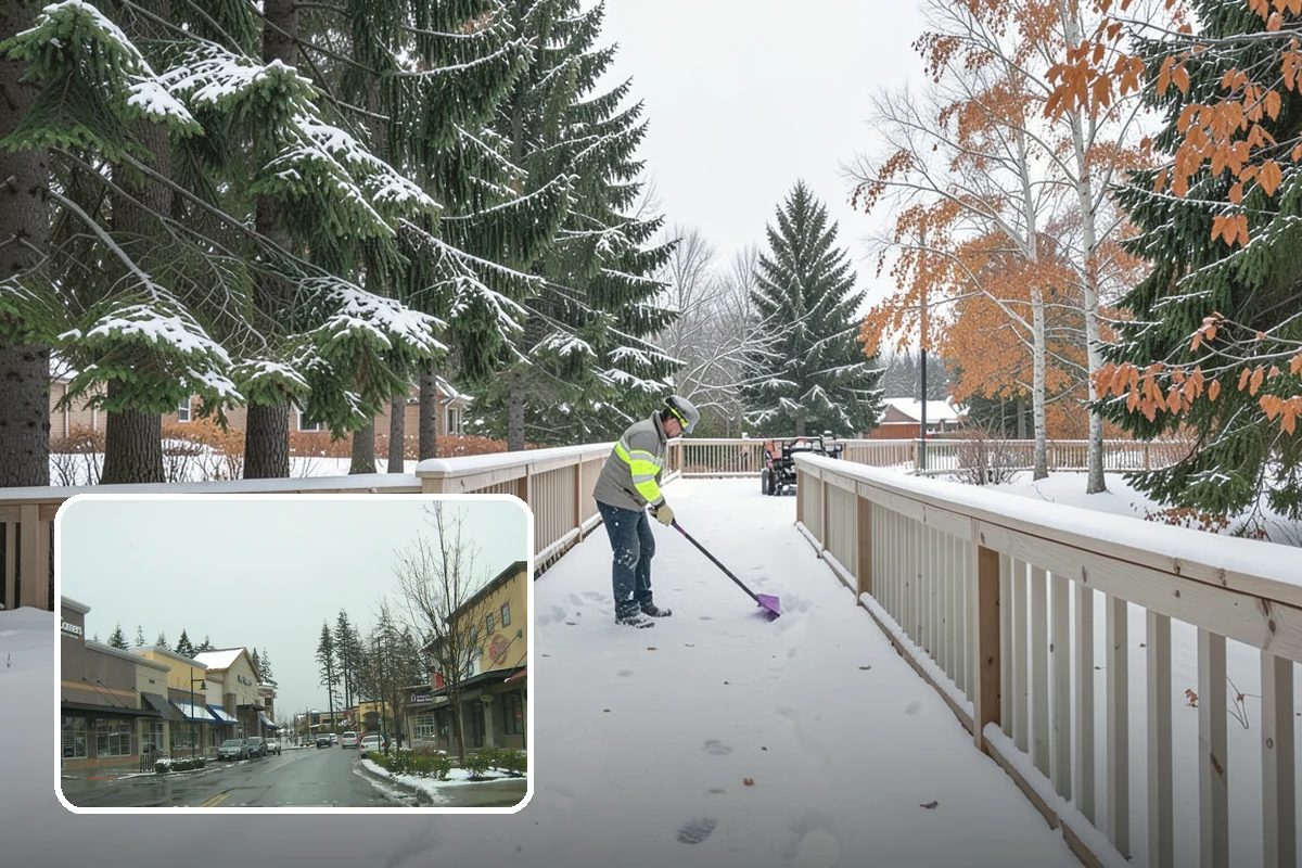 Courtyard Snow Removal in Mill Creek, Snohomish County, WA - Keeps interior courtyards crossable in winter