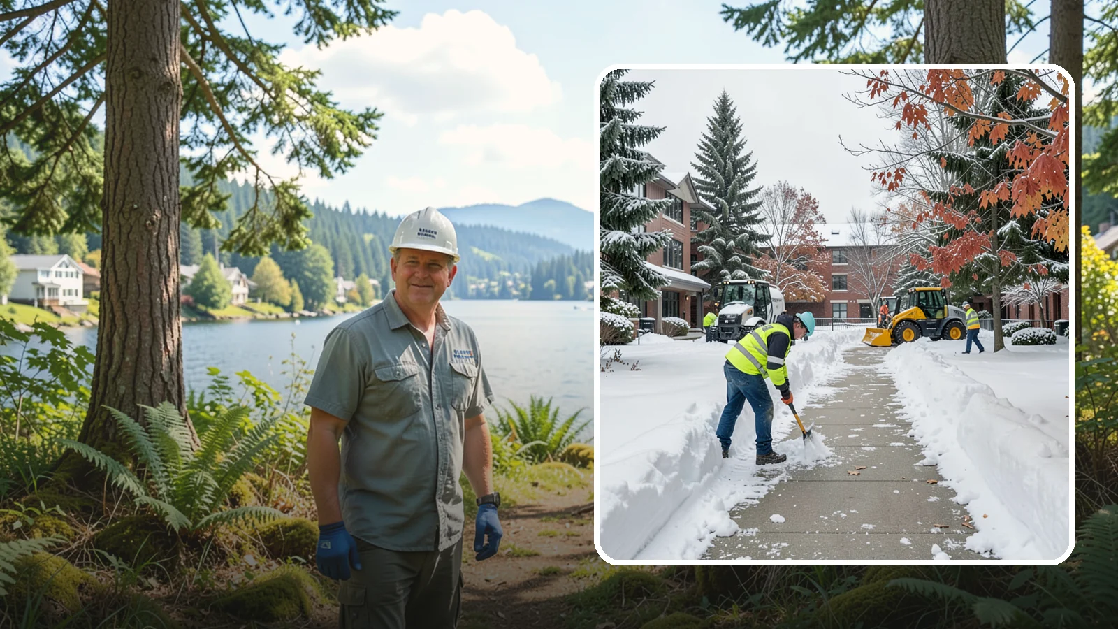 Courtyard Snow Removal in Milton, King County, WA - We remove snow from enclosed courtyards and interior common areas so residents and staff can cross them safely in Western...