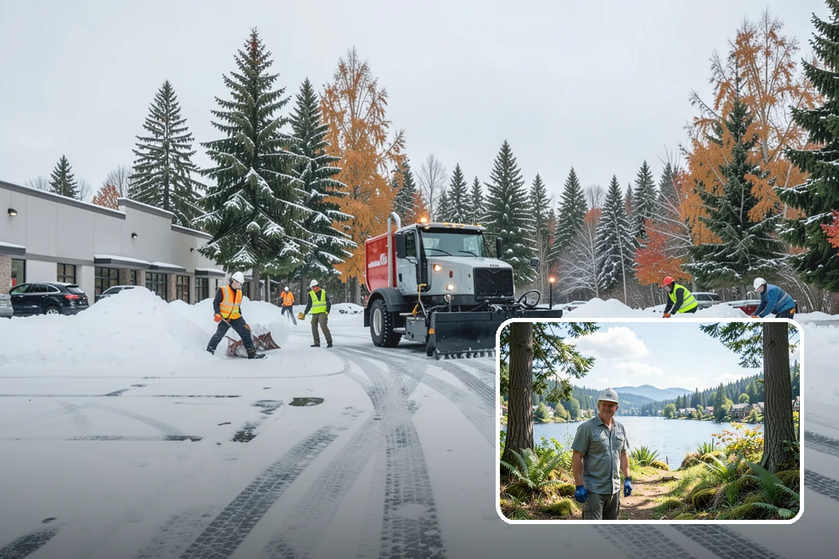 Courtyard Snow Removal in Milton, King County, WA - Keeps interior courtyards crossable in winter