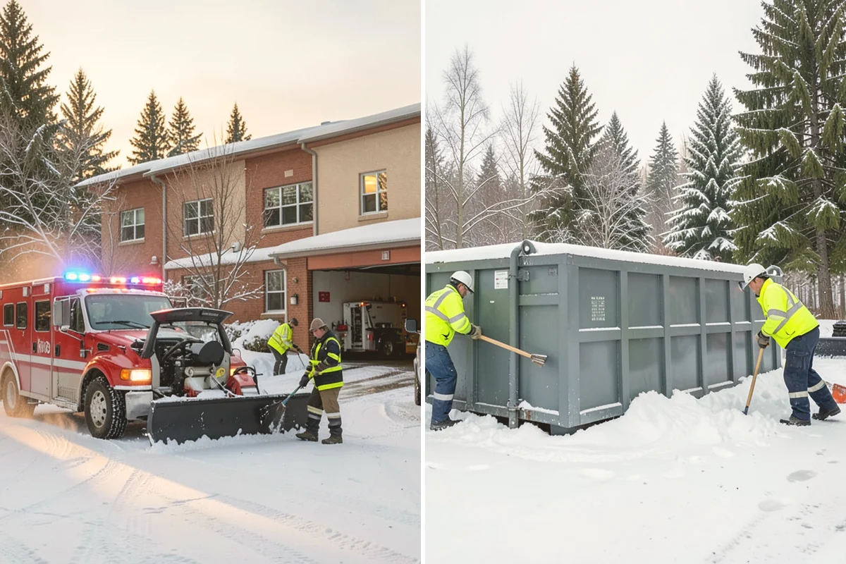 Courtyard Snow Removal in Milton, King County, WA - Walk the courtyard paths, nodes, and passages
