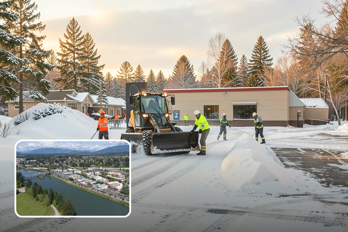 Courtyard Snow Removal in Mount Vernon, Skagit County, WA - Keeps interior courtyards crossable in winter